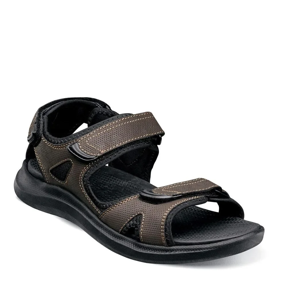 Nunn Bush Men's Rio Vista 3 Strap River Sandal Water Shoe, Brown,11 M US